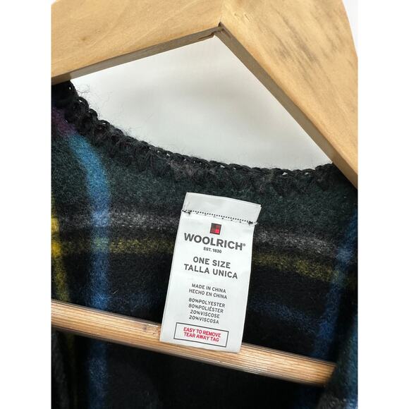 Woolrich Women Plaid Blanket Wrap Poncho Shawl Polyester Viscose Size One Size - Picture 5 of 6